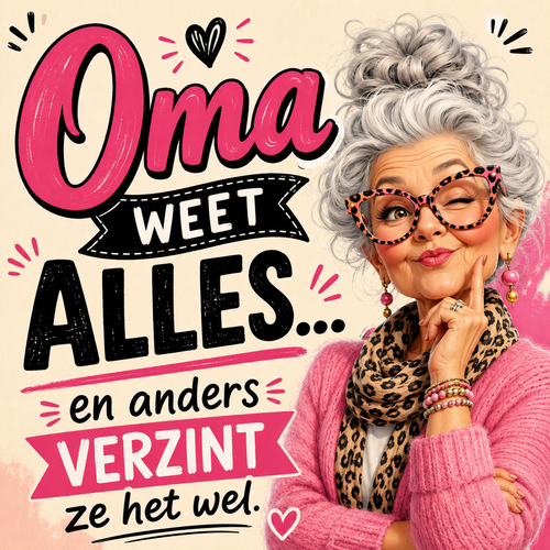 Geschenkkaart - Oma met humor!
