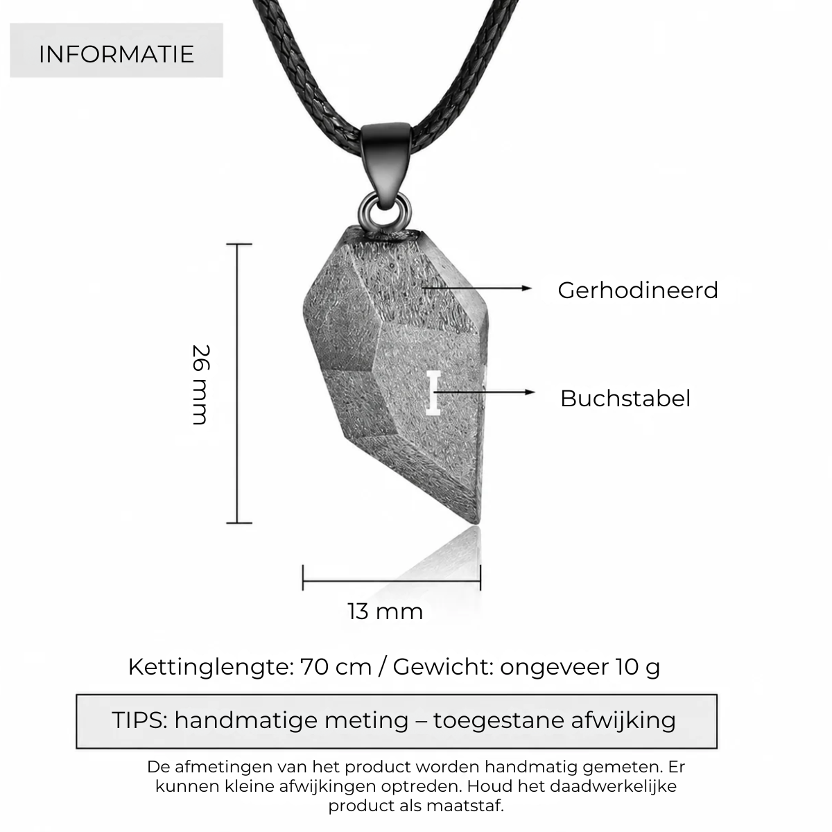 Gepersonaliseerde magnetische hartketting met 2 initialen