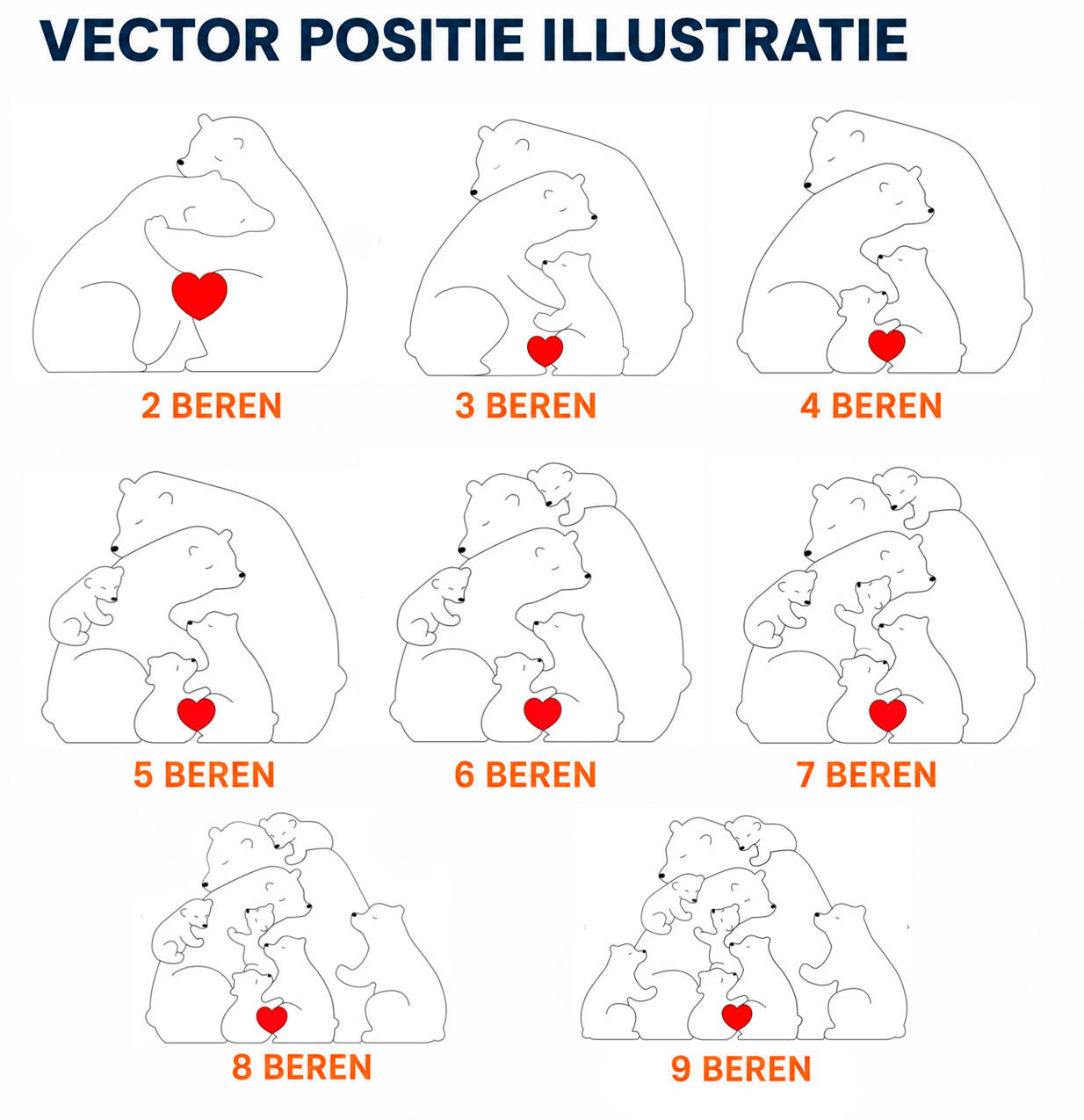 Gepersonaliseerde Houten Berenfamilie Puzzel