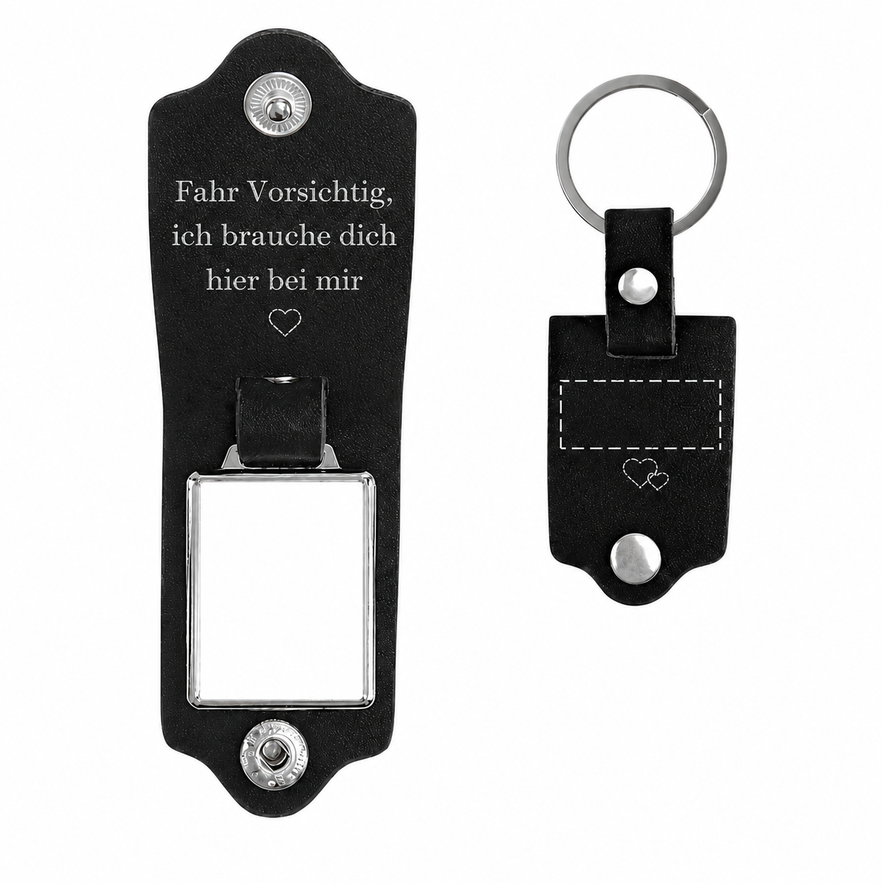 Gepersonaliseerde Leren Foto Sleutelhanger