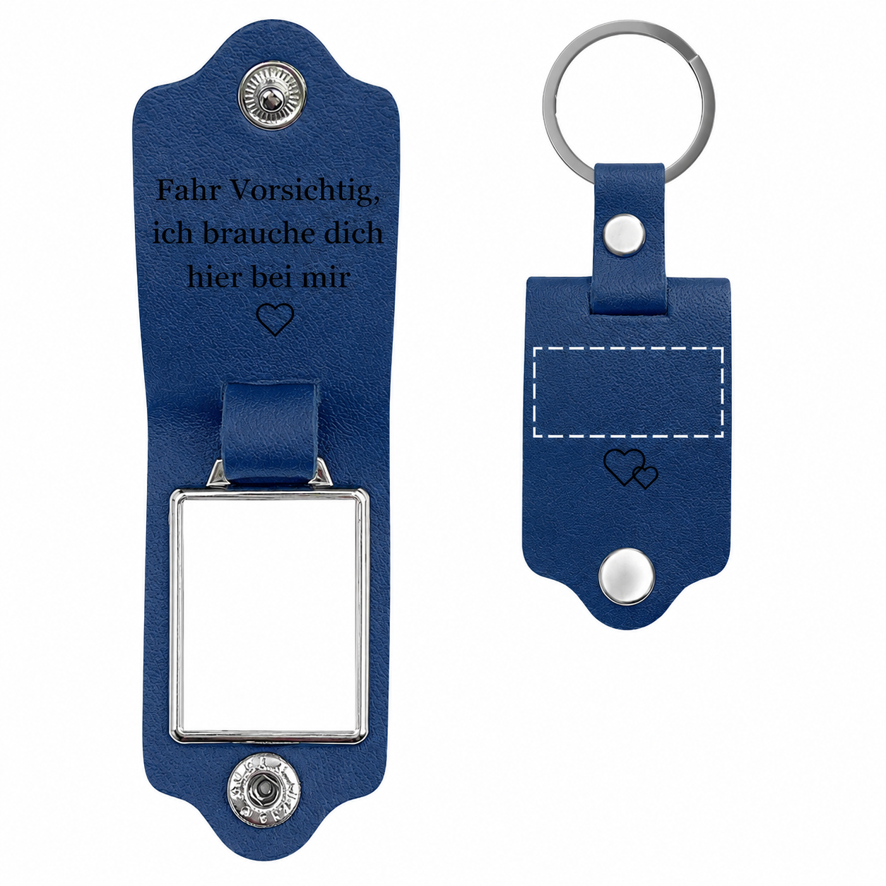 Gepersonaliseerde Leren Foto Sleutelhanger
