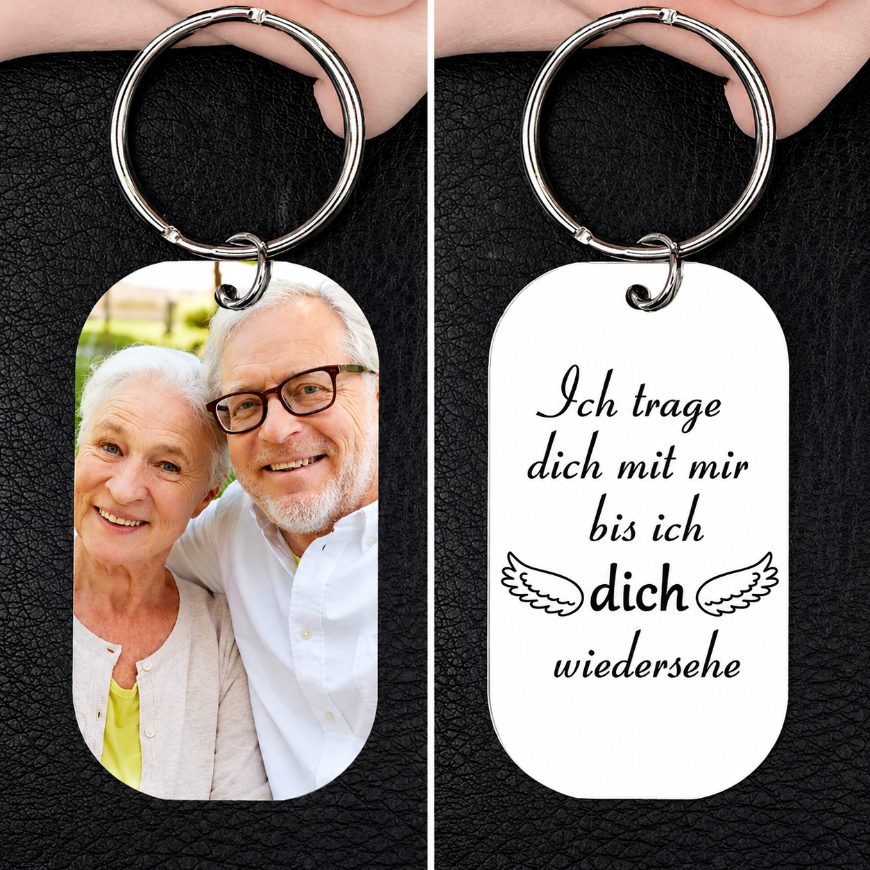 Acryl Foto Sleutelhanger met Gravure – Herdenkingsgeschenk.