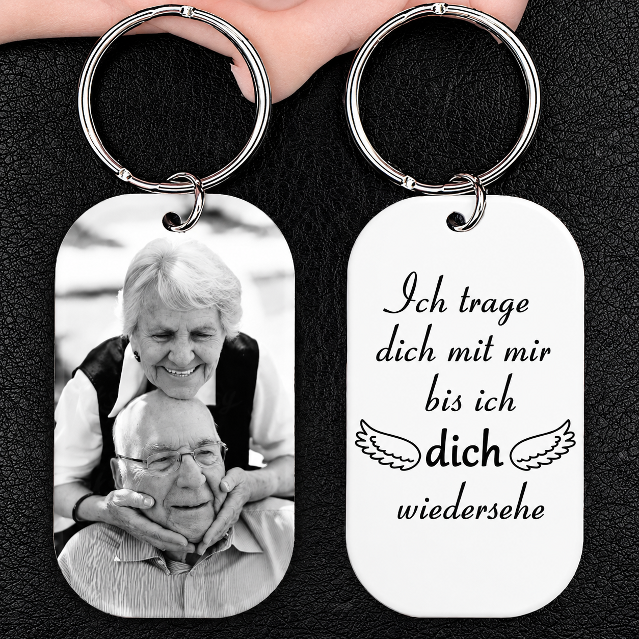 Acryl Foto Sleutelhanger met Gravure – Herdenkingsgeschenk.