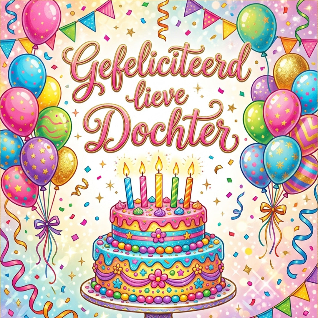 Geschenkkaart - Gefeliciteerd Dochter