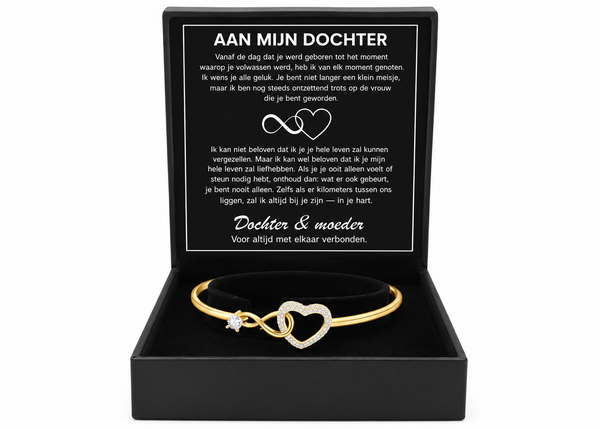 Aan Mijn Dochter – Oneindigheid & Hart Armband met Boodschapkaart