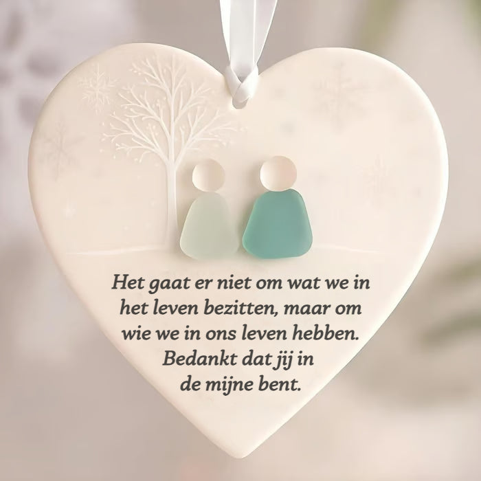 Hartvormige zeeglas vriendschapsdecoratie 🌊✨ Handgemaakt