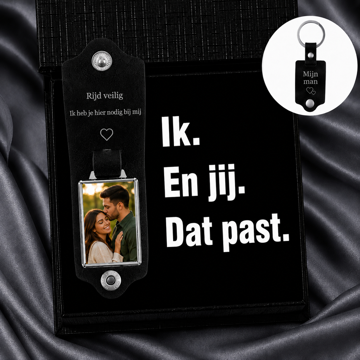 Gepersonaliseerde Leren Foto Sleutelhanger