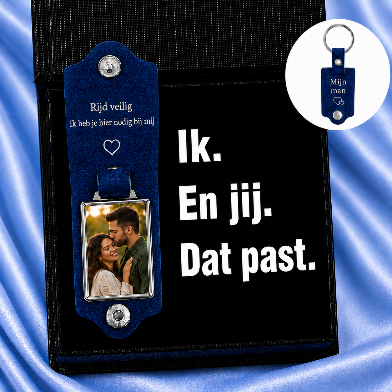 Gepersonaliseerde Leren Foto Sleutelhanger