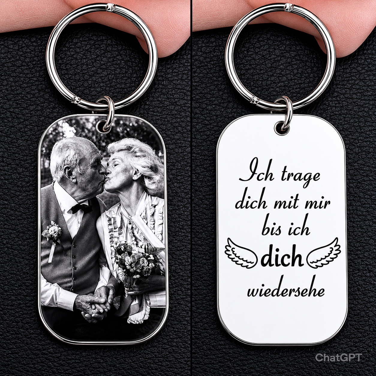 Acryl Foto Sleutelhanger met Gravure – Herdenkingsgeschenk.