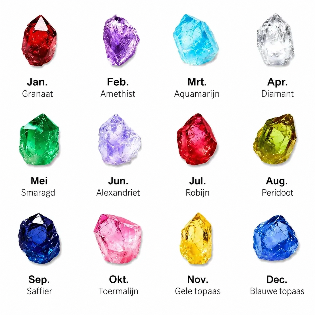 Gepersonaliseerde MAMA/OMA Ketting met 1-6 Namen en Geboortestenen