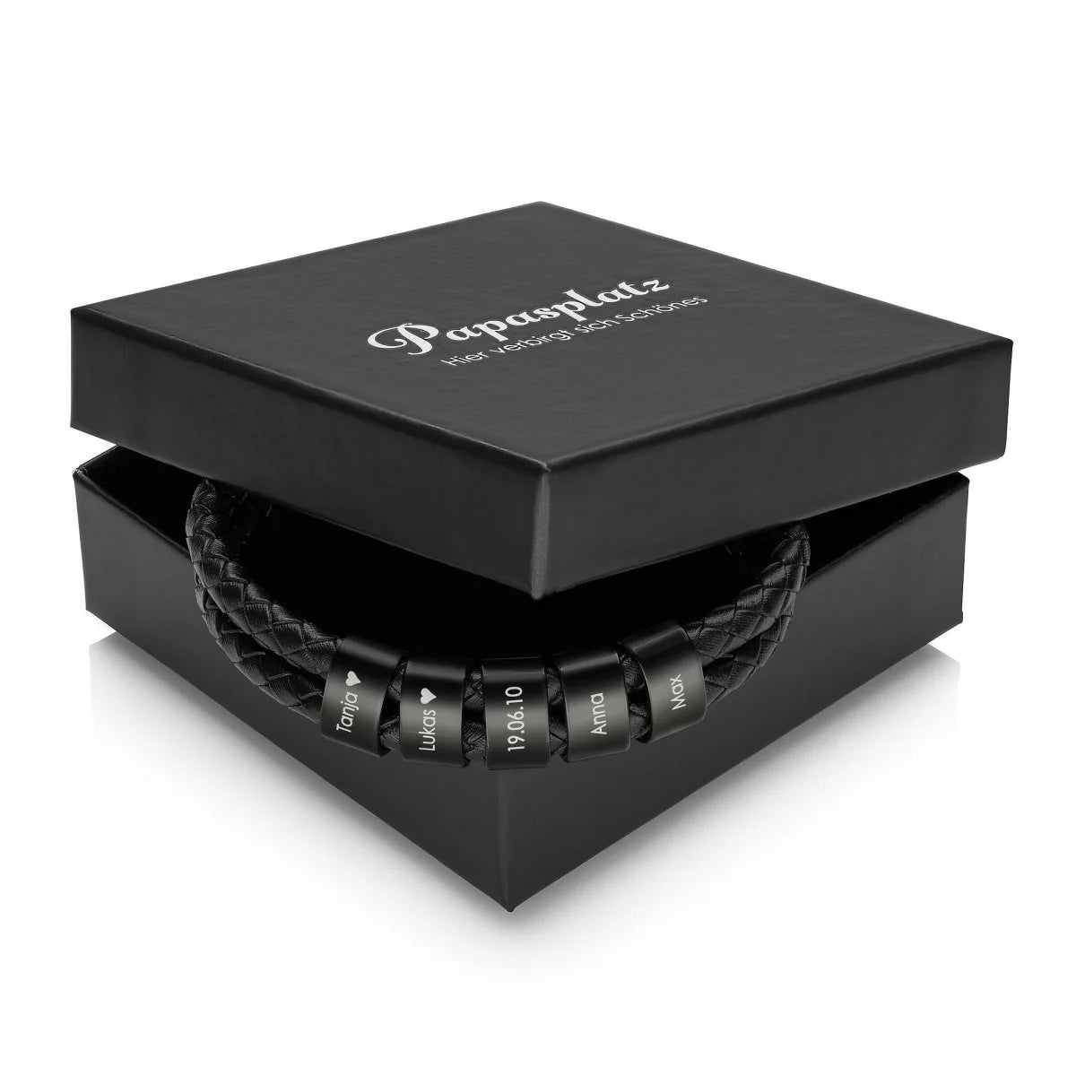 Leren Armband met Naamkralen – Persoonlijk Gegraveerd Cadeau